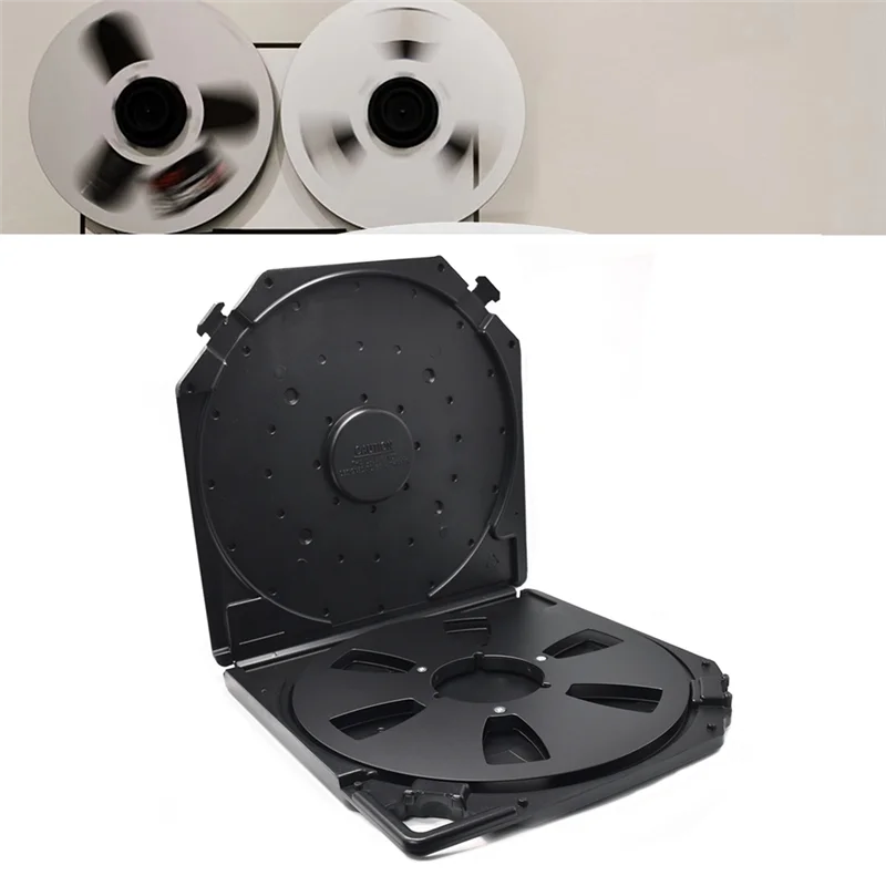 A41T 10Inch Empty Take Up Reels Storage Box With 6-Hole Empty Takeup Reel Portable Protection Case For 10 Inch Sound Tapes B