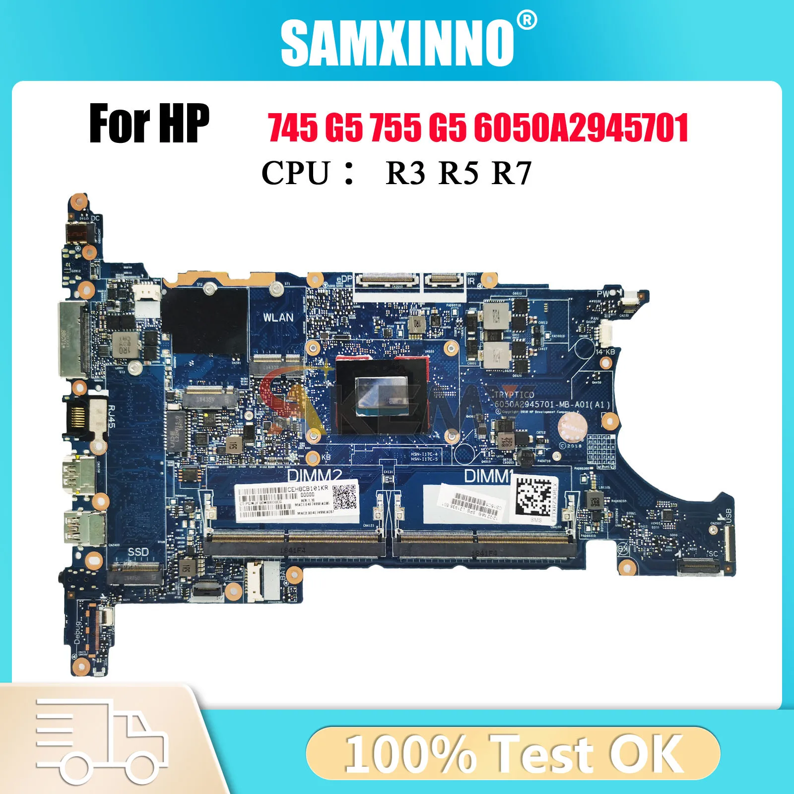 

6050A2945701 для ноутбука HP EliteBook 745 G5 755 G5, материнская плата L21936-001 L21937-001 с процессором R3 R5 R7 DDR4, 100% полностью протестирована