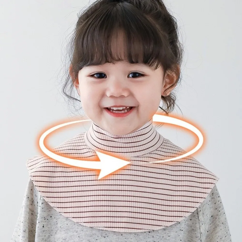 

New Durable Portable High Quality FAshion Stripe Shawl Warm Detachable Fake Collar High Neck Cover for 1-4Y Cute