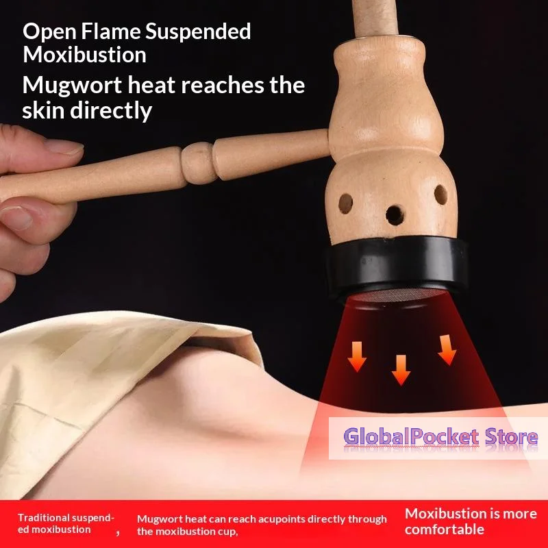 [TG823]Gourd Moxibustion Box Wooden Moxa Stick Burner Holder Roll Set Wormwood Artemisia Acupuncture Burner Tool Moxa Strips