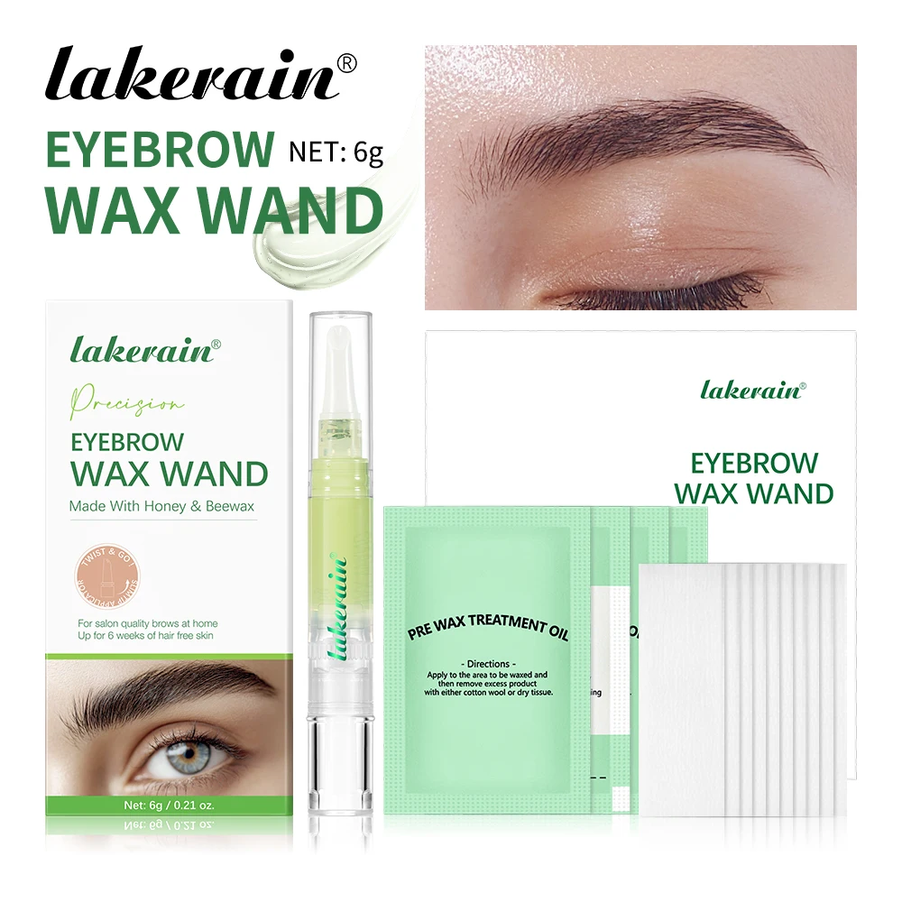 Gentle Formula Eyebrow Wax Wand Set Long-lasting Easy Application Diy Salon Beauty Eyebrow Waxing At Home For All Skin Types