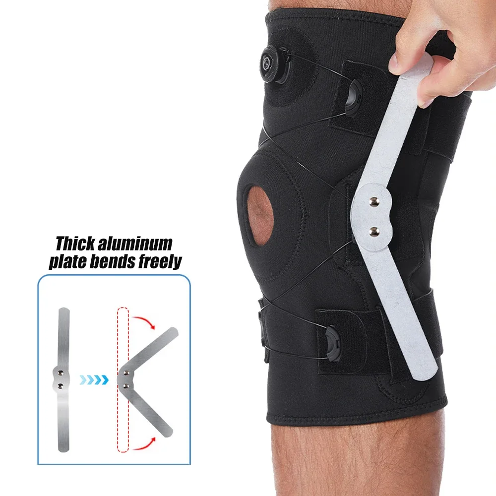 Knee Brace for Women Men Hinged Knee Brace with Side Stabilizers Adjustable Knee Support for Arthritis Pain,Injury Recovery