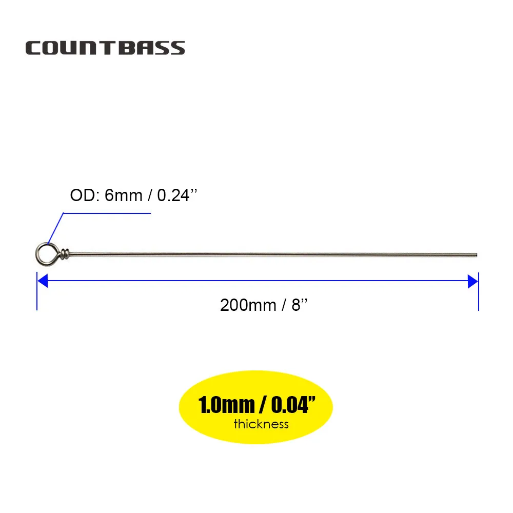 COUNTBASS Alambre de acero inoxidable para spinner – Accesorios pesca