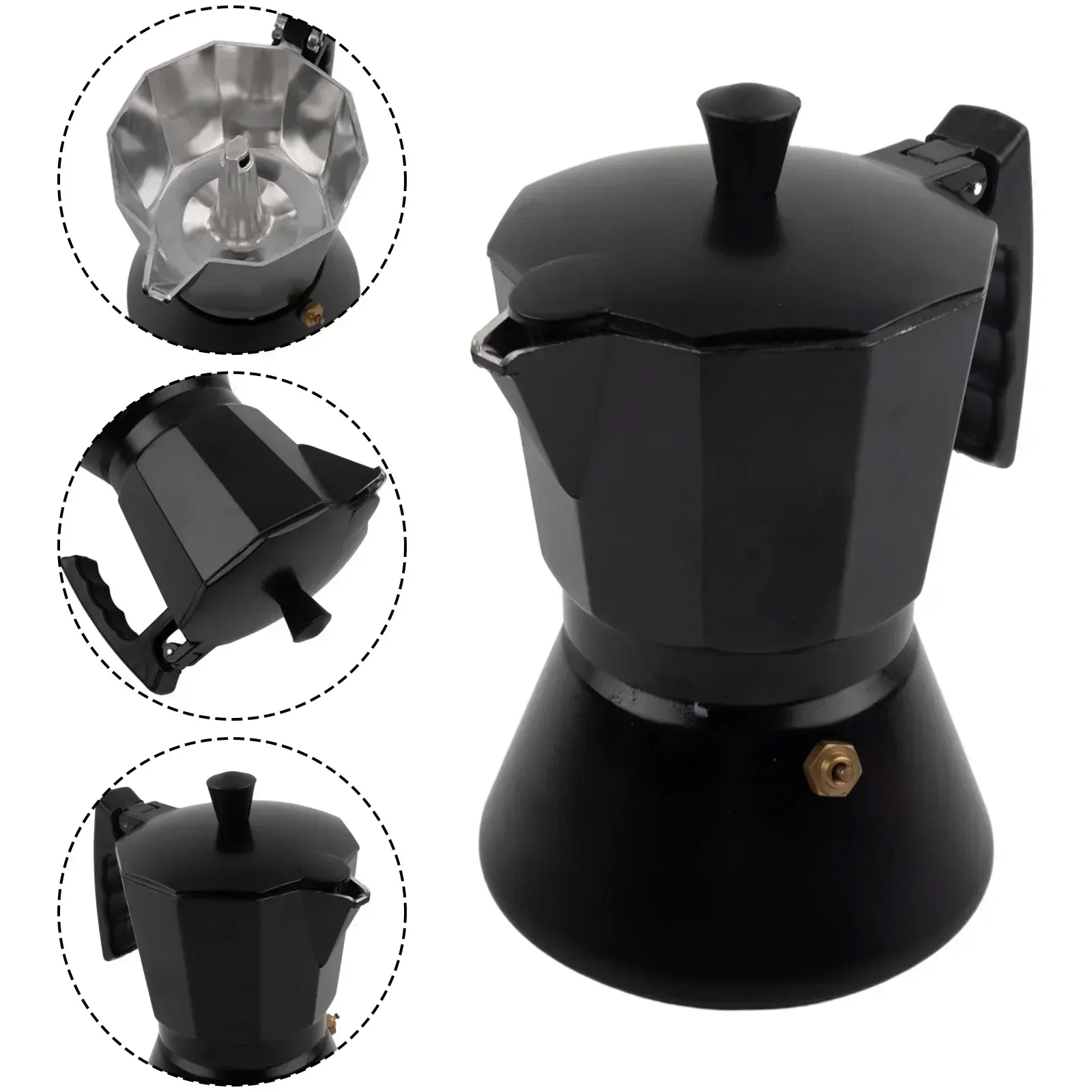 Aluminum  Moka Espresso Coffee Maker Percolator Induction Cooker Pot 150/300ML Kitchen Cafe Tool Espresso Coffee Maker Gas Stove