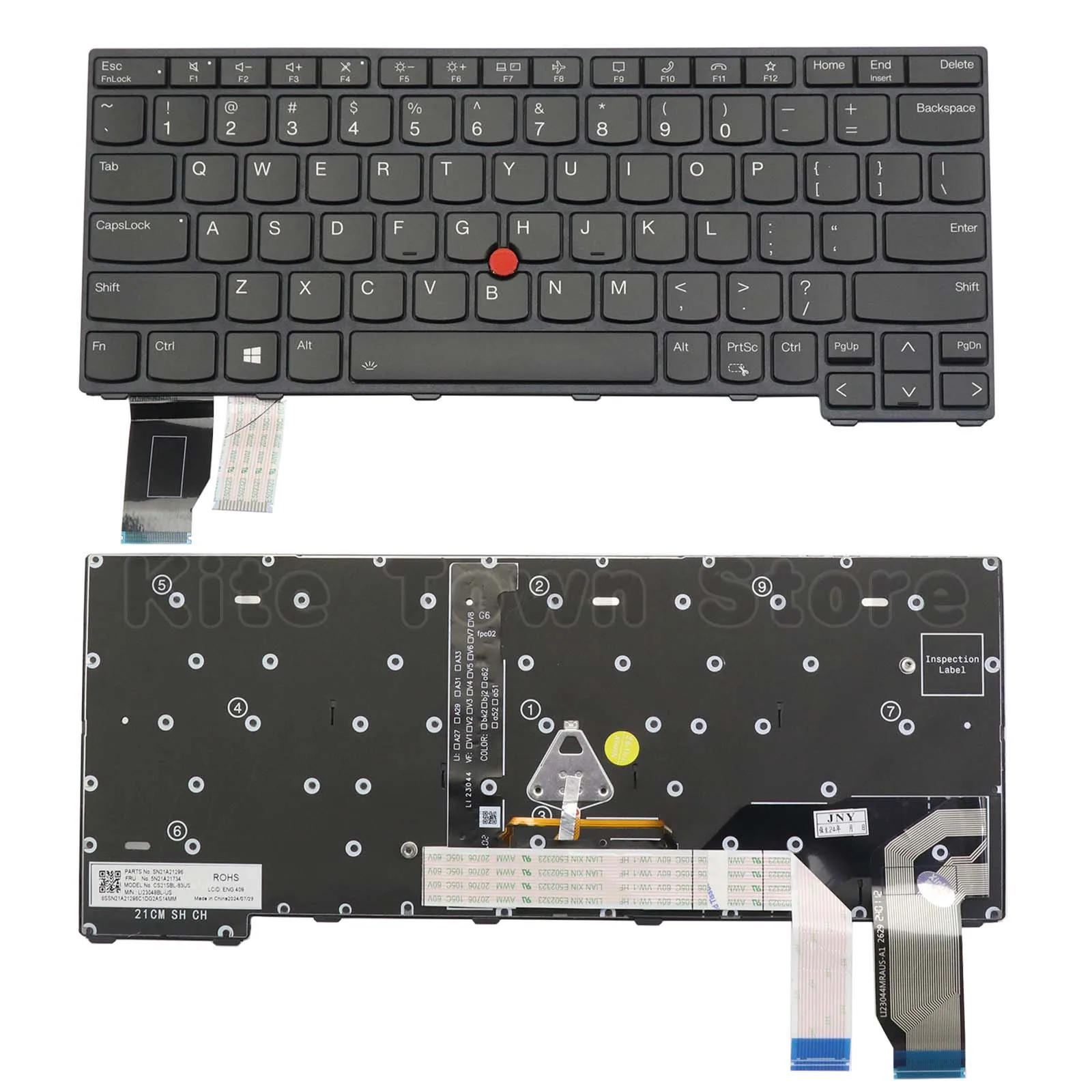 New US Layout Laptop Keyboard Backlit w/ Pointer for Lenovo ThinkPad X13 Gen 3 L13 Gen 3 Gen 4 Gen 5 L13 Yoga Gen 3 Gen 4