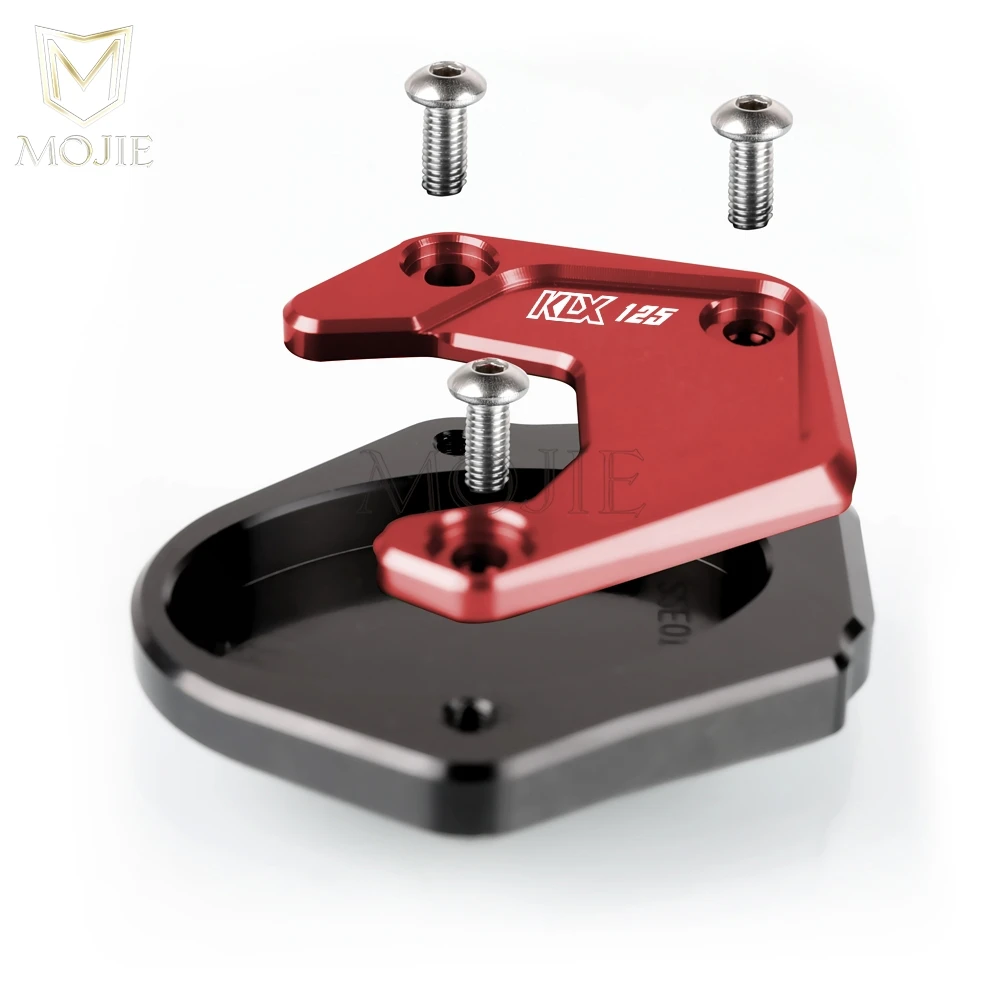 Motorcycle CNC Aluminum Kickstand Foot Side Stand Extender For Kawasaki KLX125 2010-2016 KLX150BF 2016-2018 KLX250 1998-2020 5