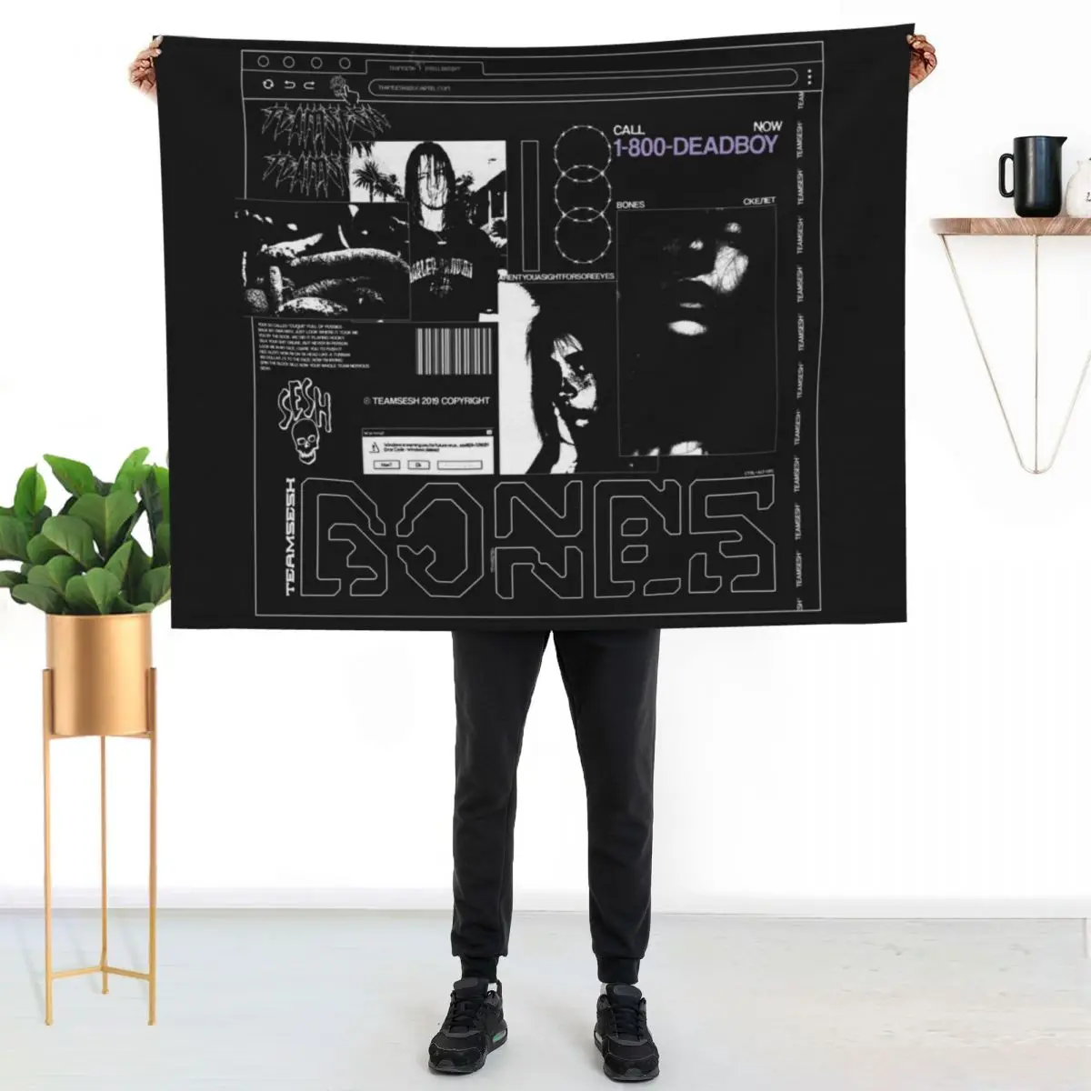 1-800-DEADBOY BONES ART Throw Blanket anime Flannels Flannel Fabric Flannel Soft Cute Plaid Blankets