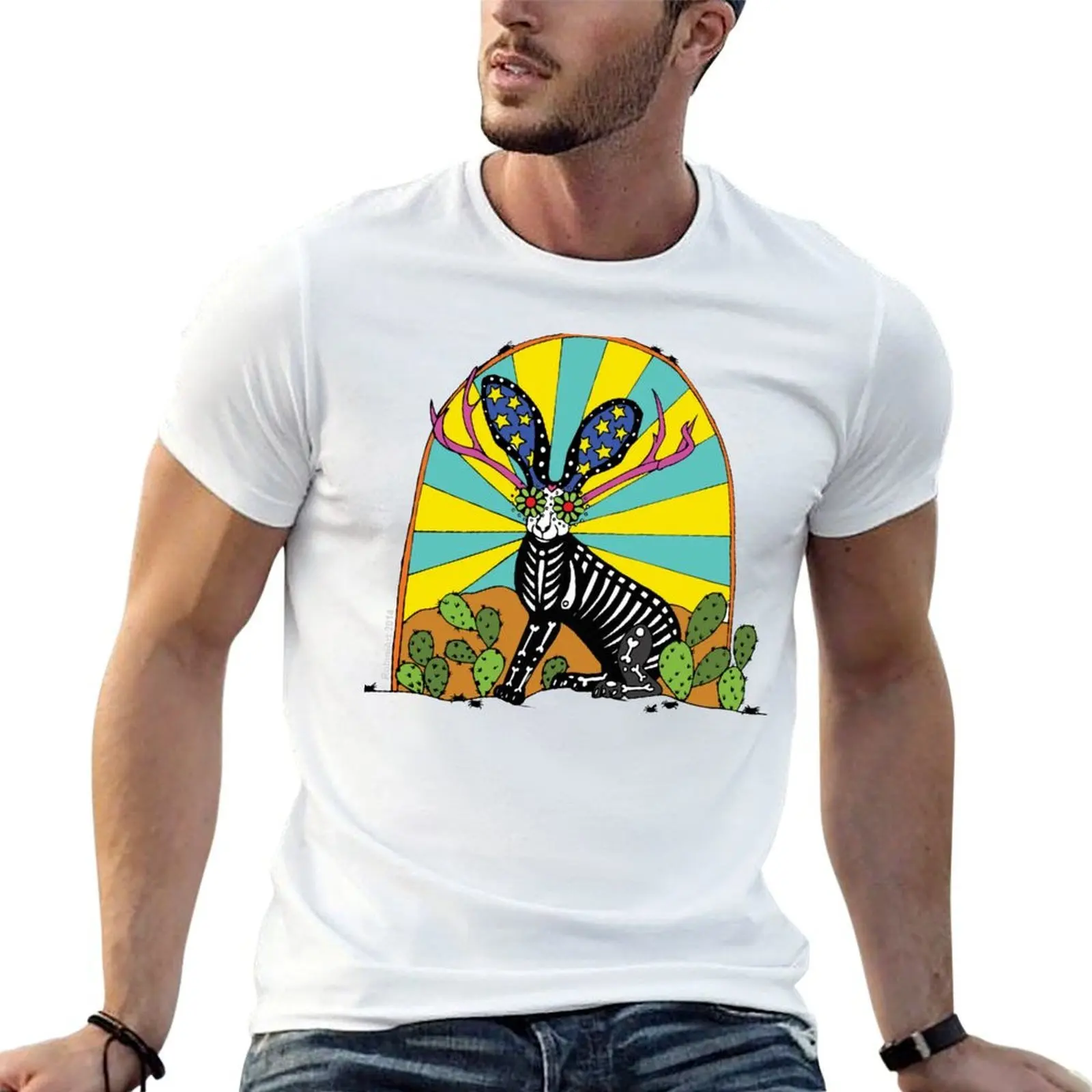 The Mythical Texas Jackalope T-Shirt custom t-shirts cotton man t-shirts workout shirts for men