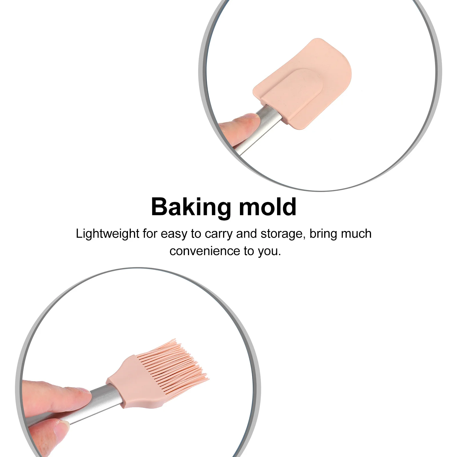 

3Pcs Silicone Baking Tool Set Cake Cream Scraper Oil Brush Non-Fading Smooth Kitchen Tools for Cake Decorating
