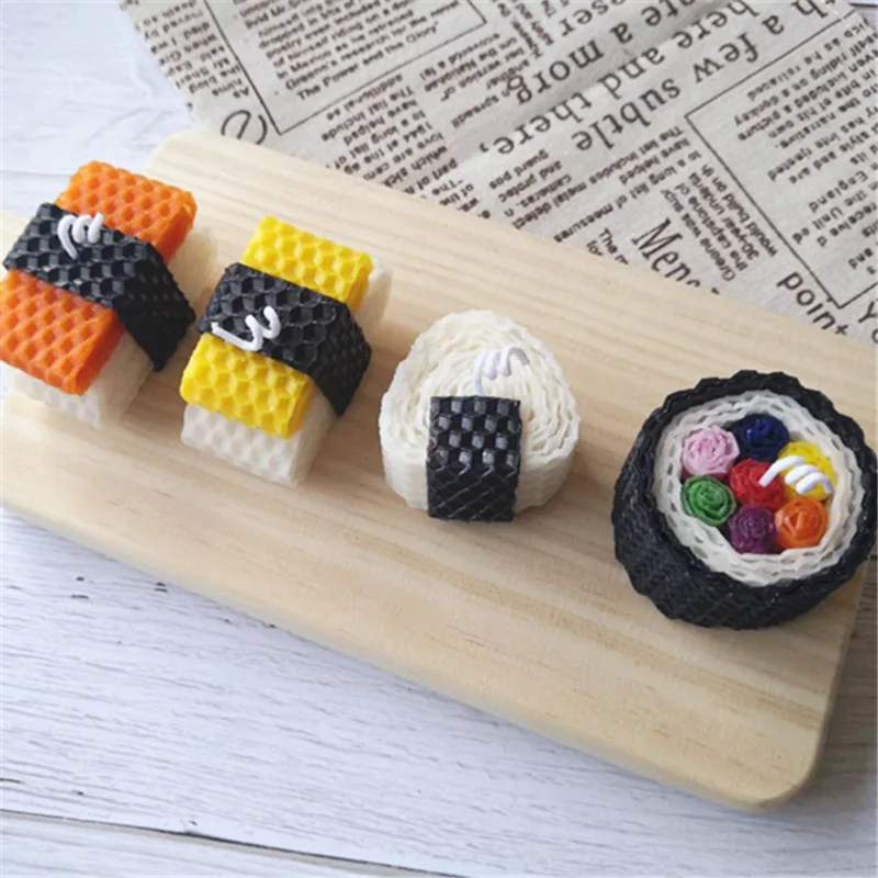 Sushi Rice Onigiri Hand Roll Aromatherapy Candles Natural Beeswax Cute Creative Birthday Gift Home Shooting Props Ornaments