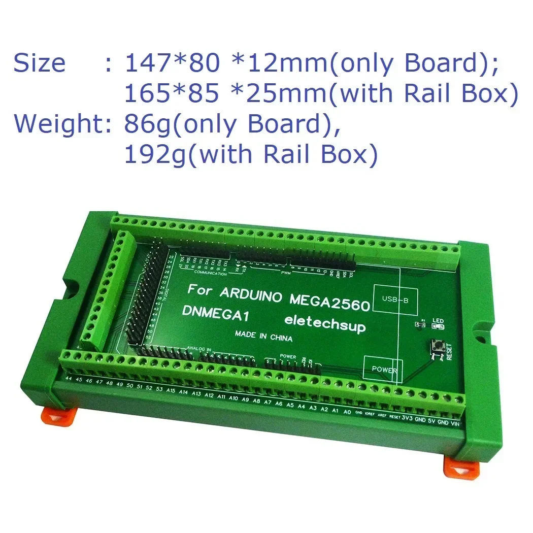 

DNMEGA1 DIN Rail Mount Screw Terminal Block Adapter Module For Arduino MEGA2560 R3 Atmega2560 Dev Baord