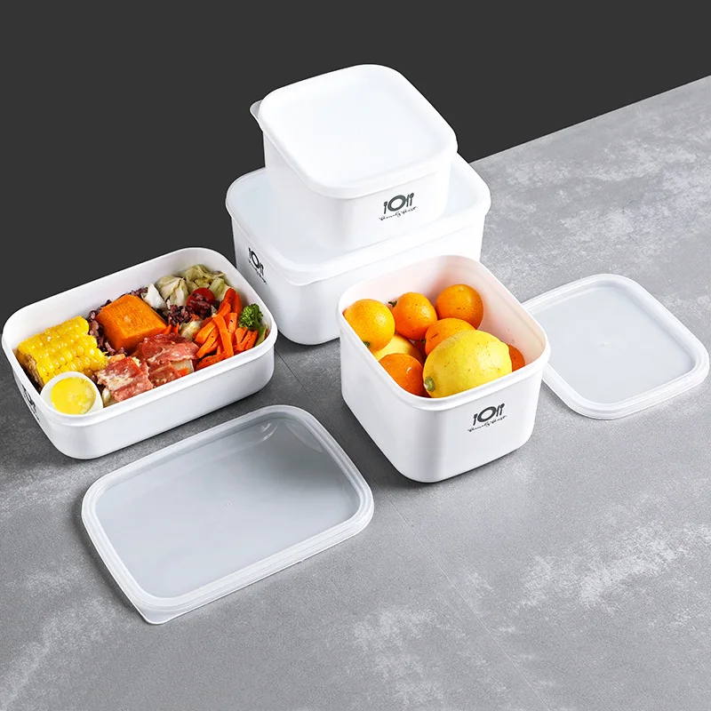 Plastic Lunch Bento Box Food Storage Container with Lid Refrigerator Fruit Fresh-keeping Seal Bowl Picnic Camping Tableware Case