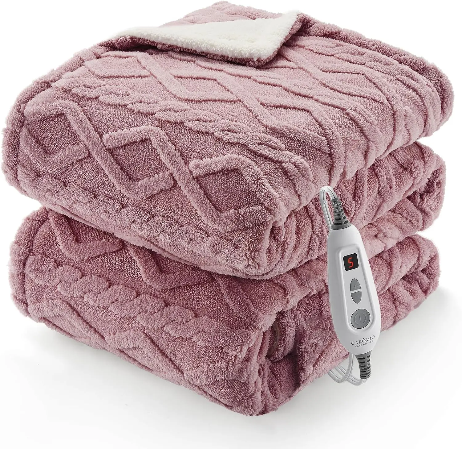 Heizdecke aus Polar-Fleece, 6 Heizstufen, Timer, 180 * 130cm | Schnellheizende Decke mit automatischer Abschaltung und LCD-Steuerung, maschinenwaschbar, Hitzeschutz