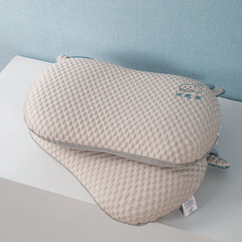 35X55Cm Summer Ice Bean Cat Belly Pillow Cute Cartoon Cervical Cooling Pillow for Students Memory Foam Rebound Sleeping Cushion