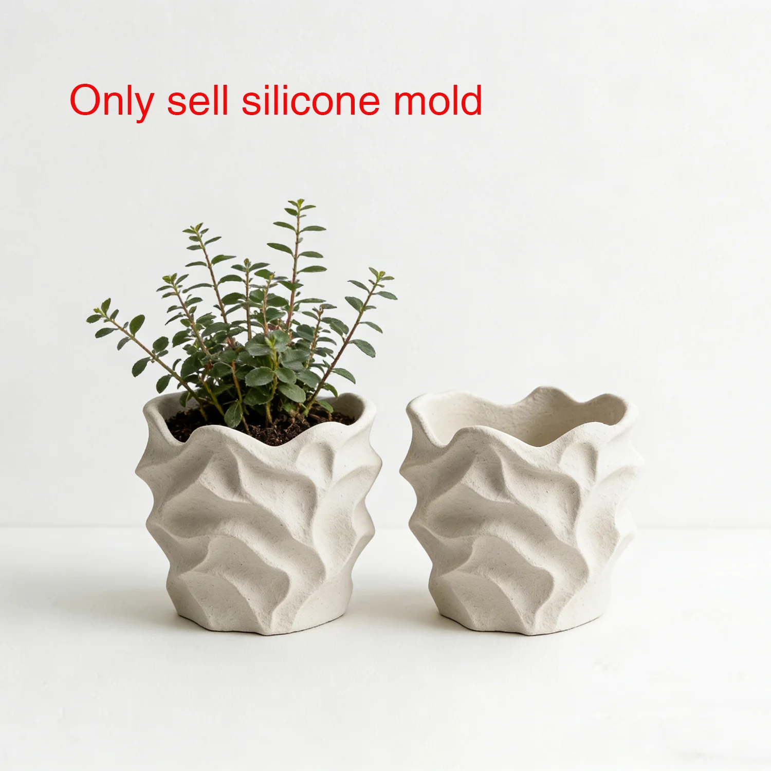 Silicone Mold For Creative Irregular Shape Cement Planter - Succulent Pot Mold for Plaster Concrete, DIY Candle Jar Mold