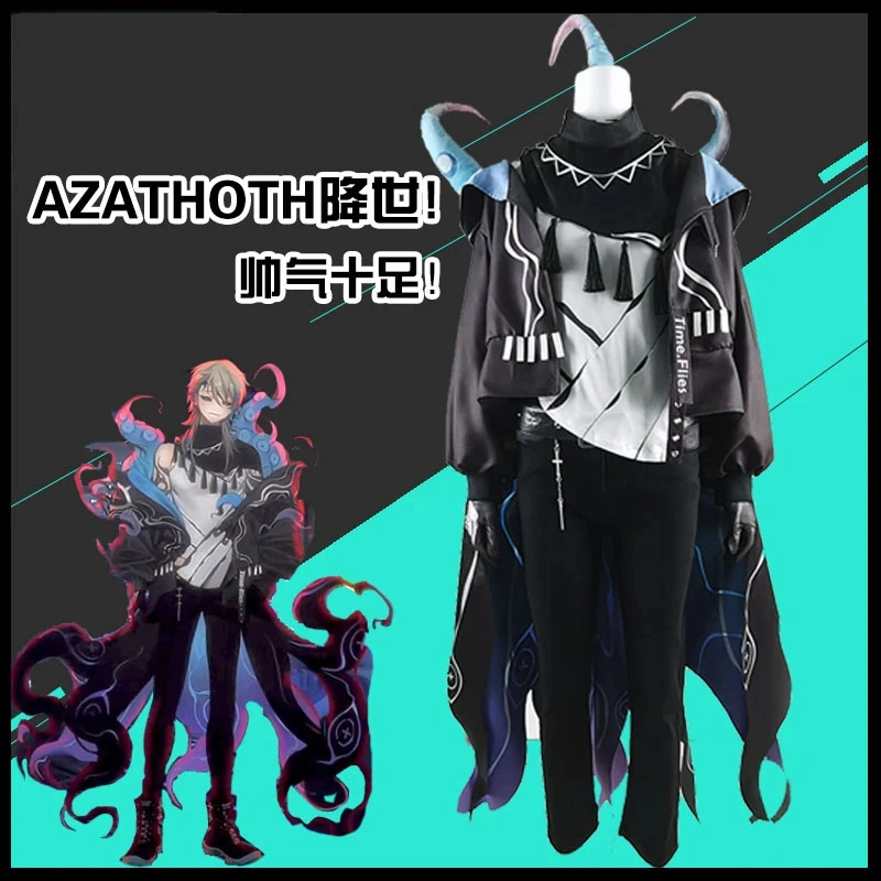 

COS-HoHo Vtuber Nijisanji VirtuaReal Aza AZATHOTH Game Suit Handsome Cosplay Costume Halloween Carnival Party Role Play Outfit