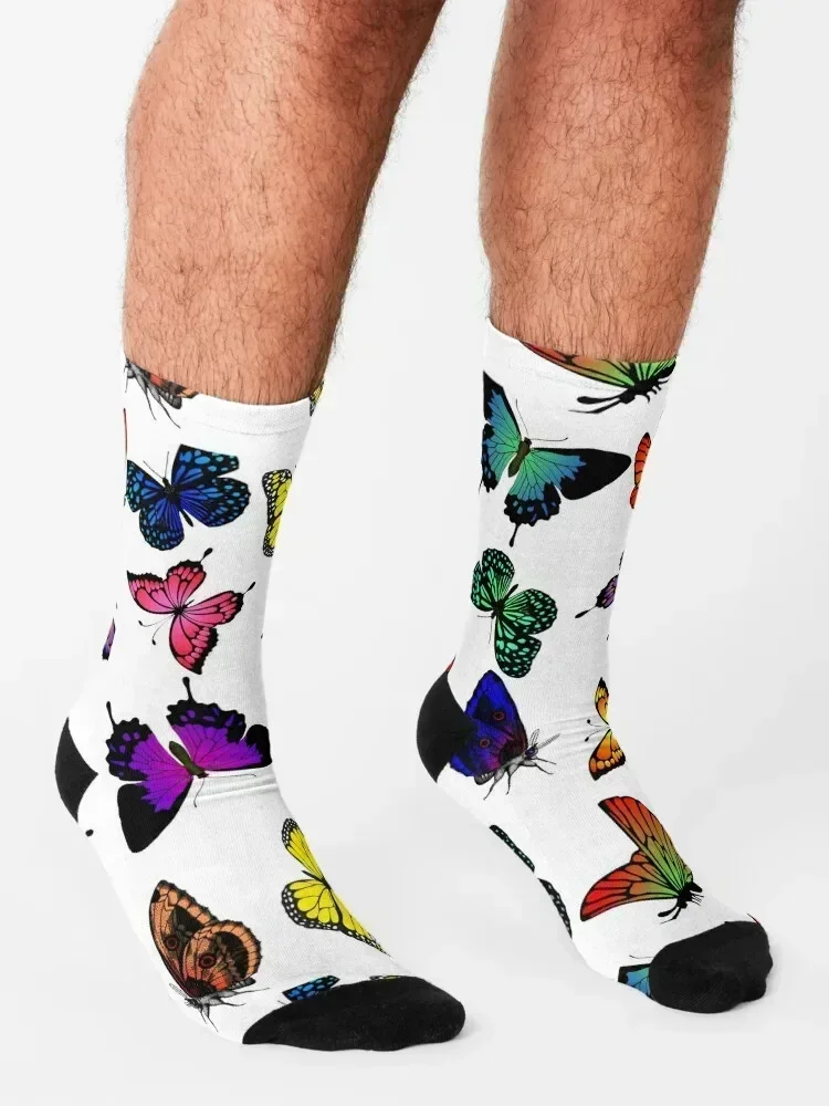 Butterfly Socks luxe Rugby gifts cartoon Man Socks Women's
