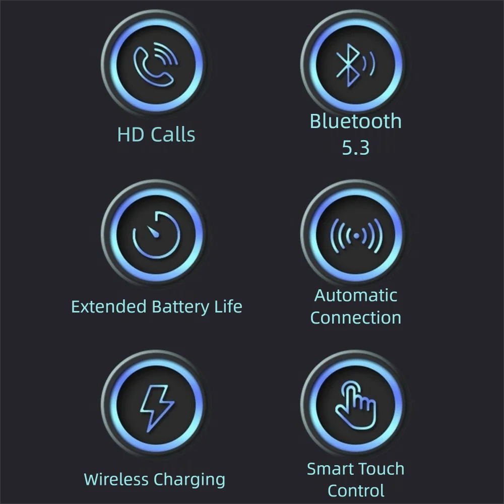 

Practical Bluetooth 5.3 Bluetooth Earphones HiFi Stereo Noise Reduction Wireless Headsets Waterproof Sleep Headphones Travel