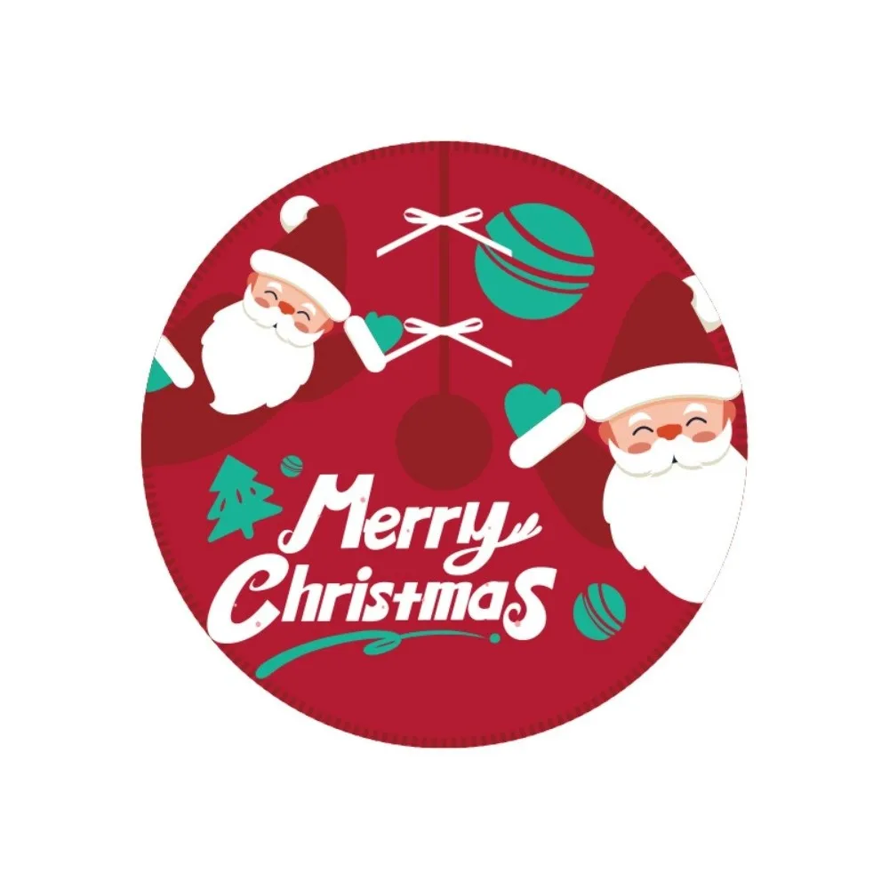 

New 90cm Christmas Tree Skirt Polyester Santa Claus Christmas Foot Carpet Xmas Tree Skirt Cushion Home Holiday