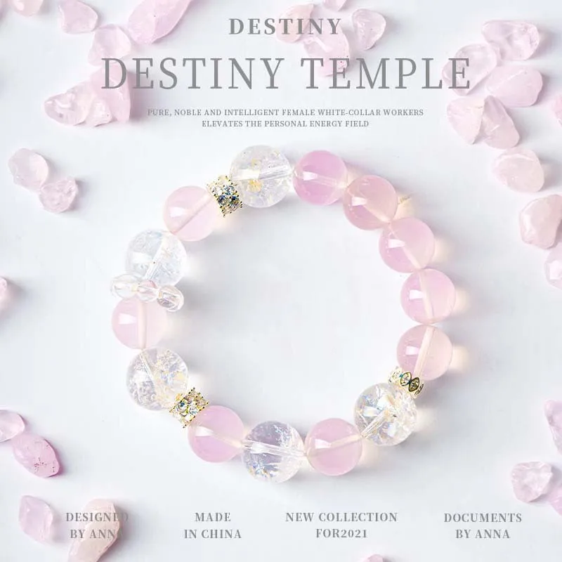 

Natural Starlight White Assay Women Gentle Sweet Pink Series Bracelet Birthday