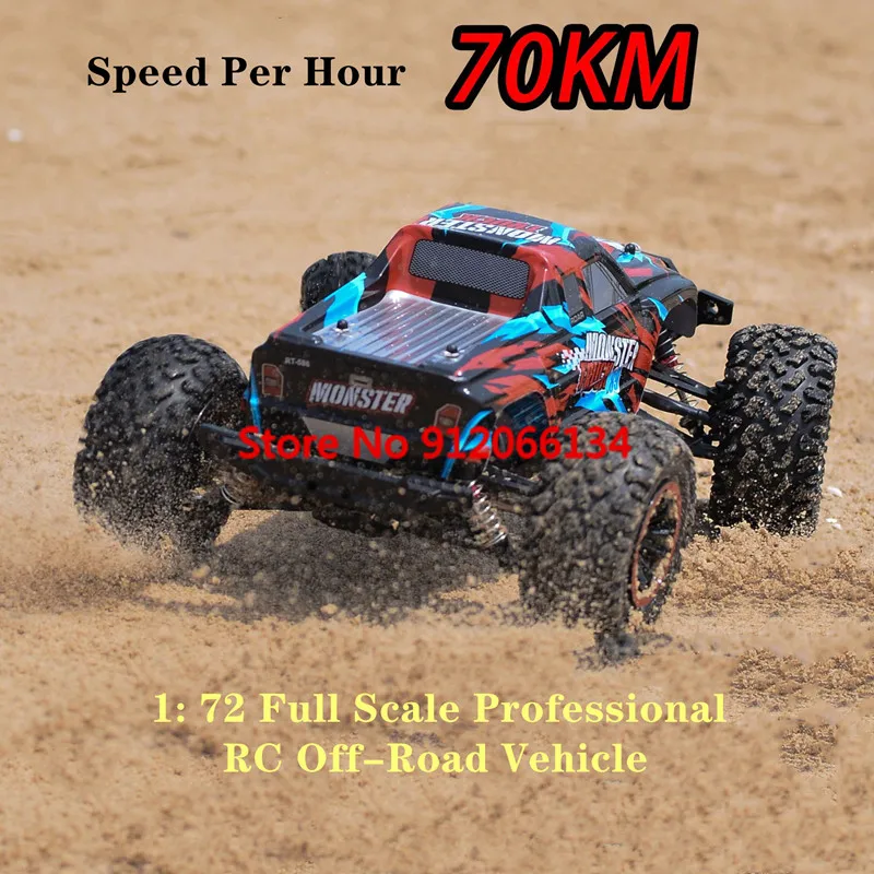 70KM/H High Speed Remote Control Off-Road Truck Toy 1:12 4 Wheels Shock Absorption Metal Transmission Drift Racing RC Car Model