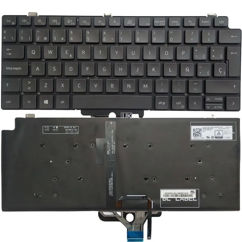 teclado espanhol para dell latitude 7310 e7310 em 06ht49 com retroiluminacao novo 01