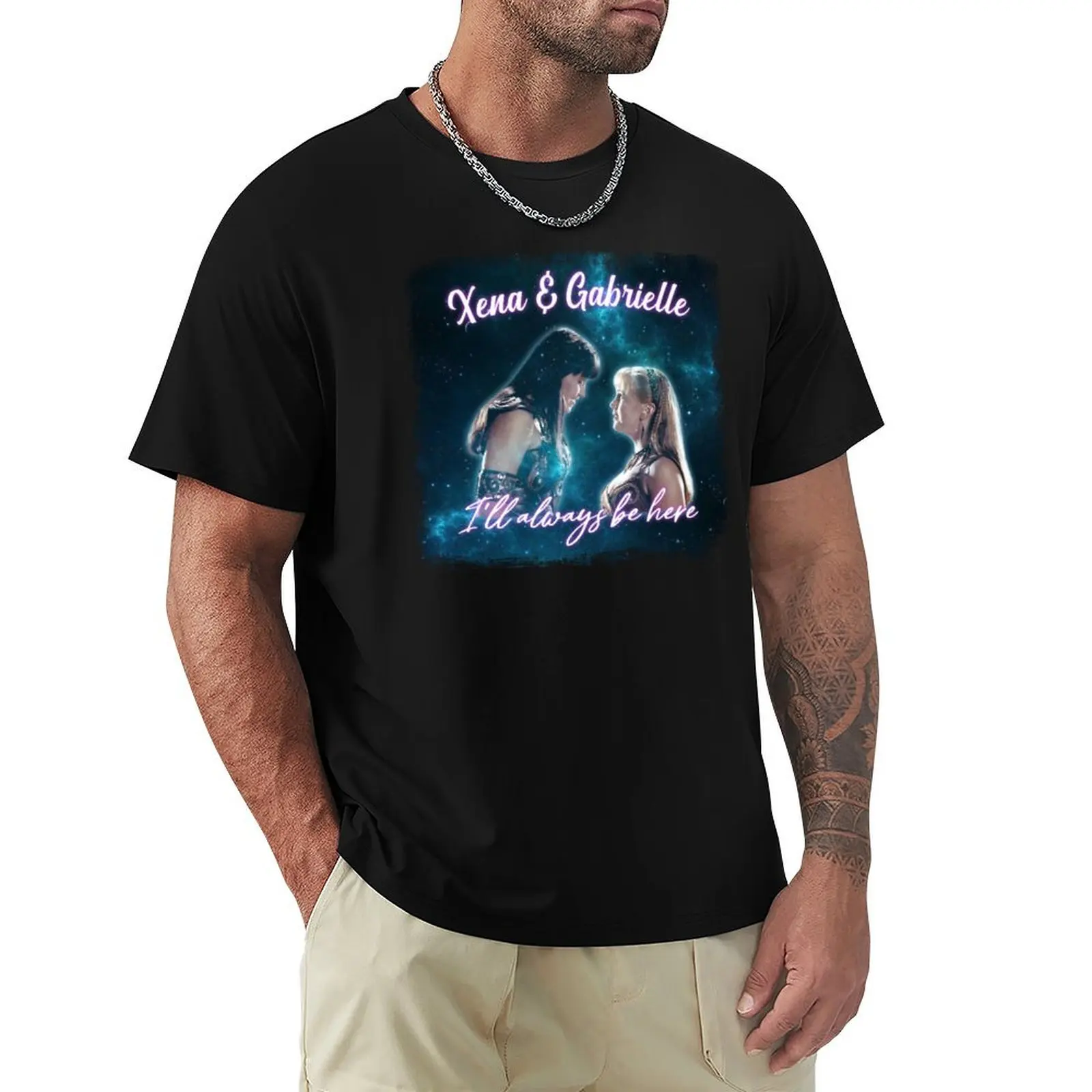 

Xena & Gabrielle I'll Always Be Here Vintage Look T-Shirt anime man t shirt hippie clothes T-shirts man outfits for men