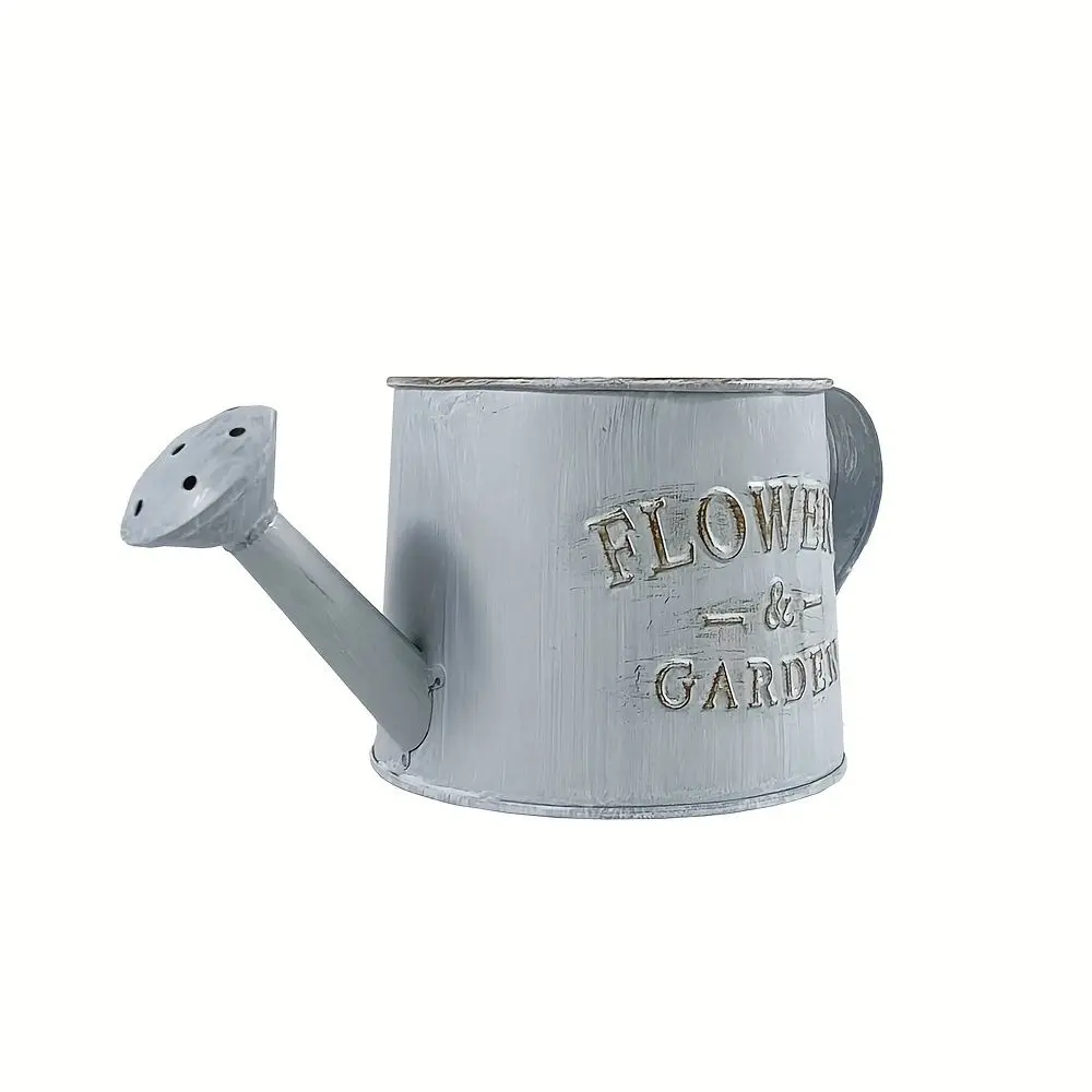 Vintage Style Metal Watering Can Retro Embossed Garden Decorative Pot Flowers Kettle Indoor Plant Irrigation Sprinkler