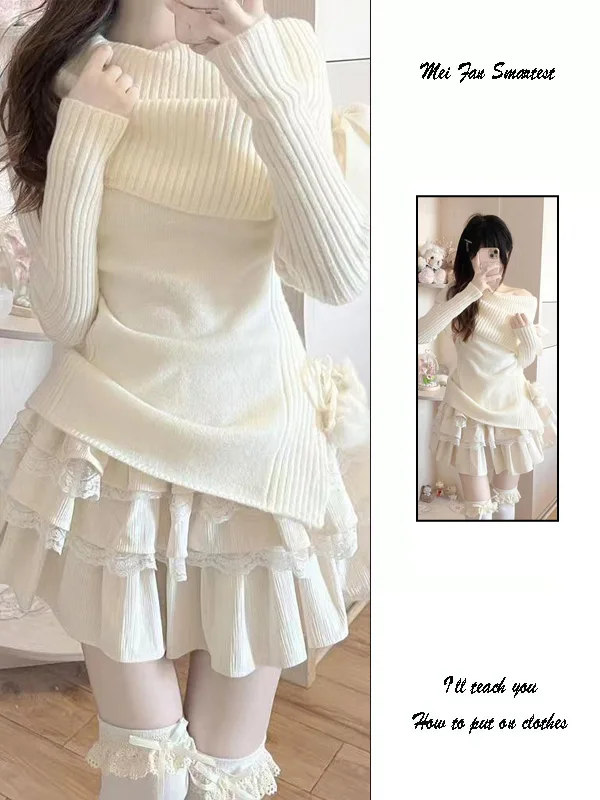 High Waist A-Line Short Cake Skirt Women's Autumn Winter New Style Retro Pure Desire Wind Half Body Skirt Korean Style Commute