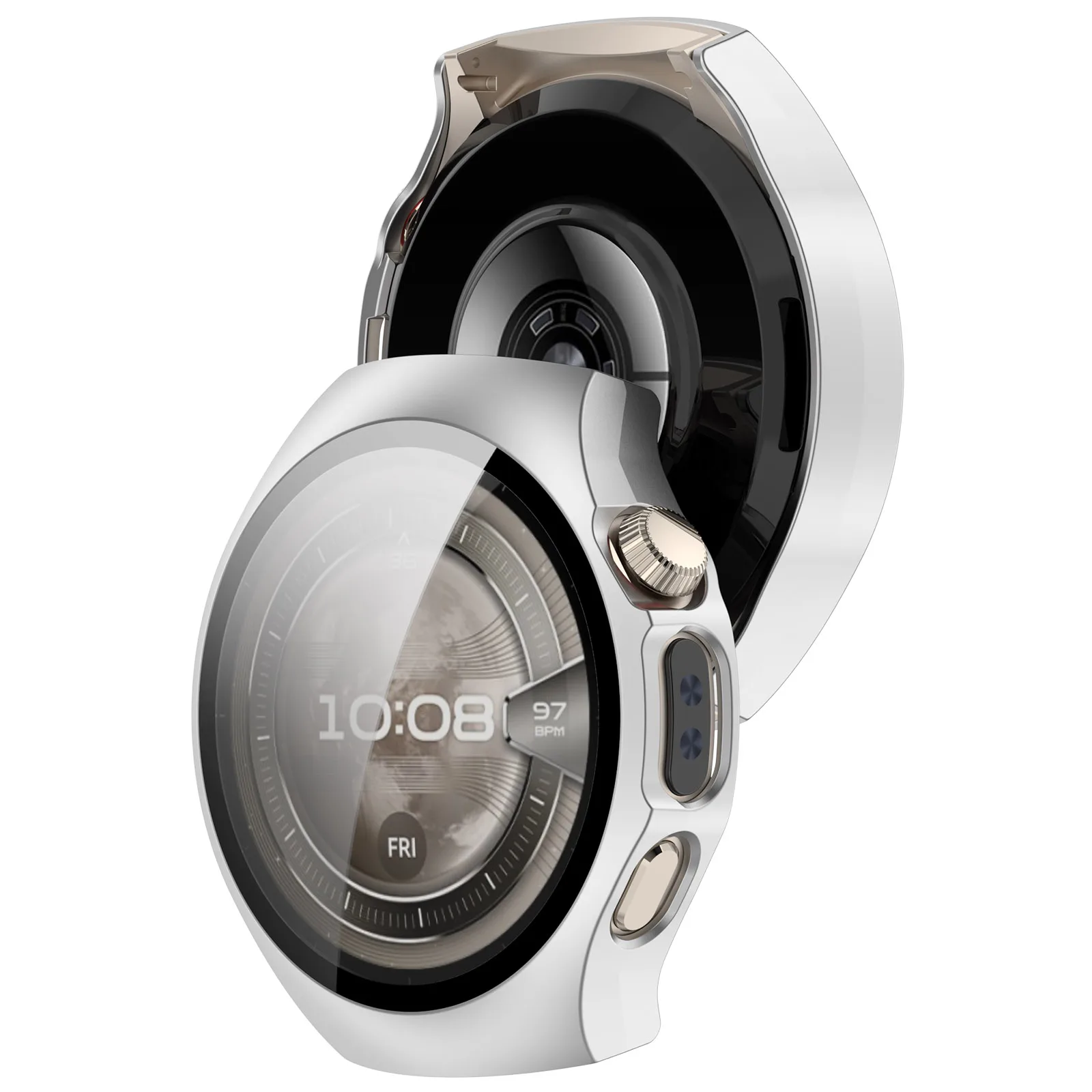 Твердая стеклянная защитная пленка для экрана, полнокадровый чехол для умных часов Huawei Smart Watch 5, 46 мм/42 мм, защитный чехол-бампер