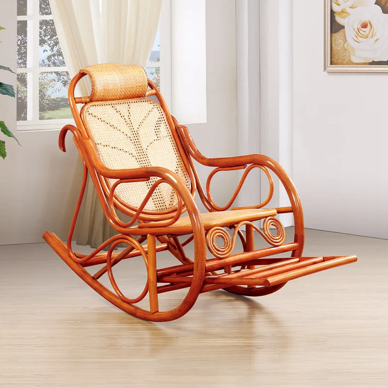 Sedia per il tempo libero con balcone esterno reclinabile con sedia a dondolo in rattan personalizzata