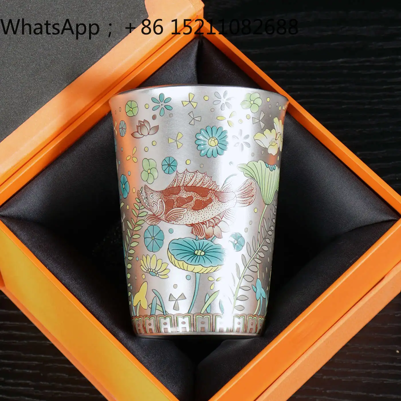 LLY 999 sterling silver powder silver large teacup high-end personal special large-capacity Coke cup wine cup