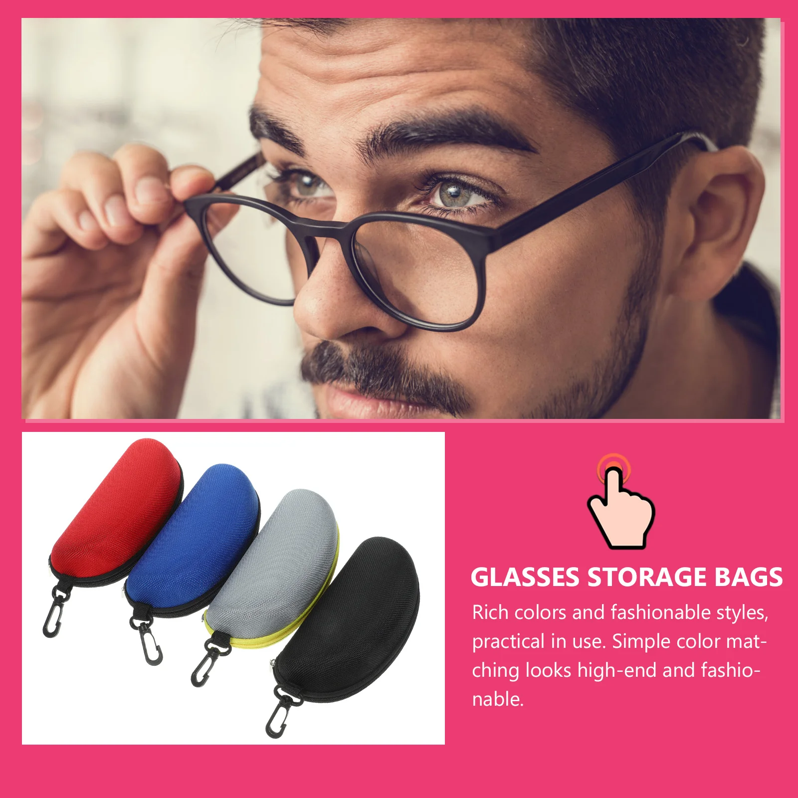 

4 pcs Eyeglasses Storage Cases Premium Glasses Boxes Portable Sundry Bags For Sunglasses Reading Glasses Protection