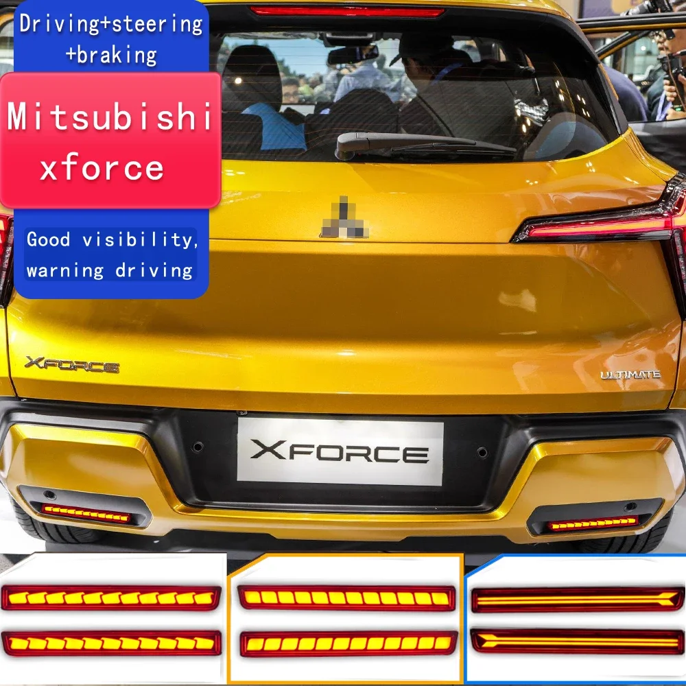 Car LED Rear Bumper Light For Mitsubishi xforce 2023 2024 Rear Fog Lamp Auto Brake Reflector Indicators Auto Part Accessory