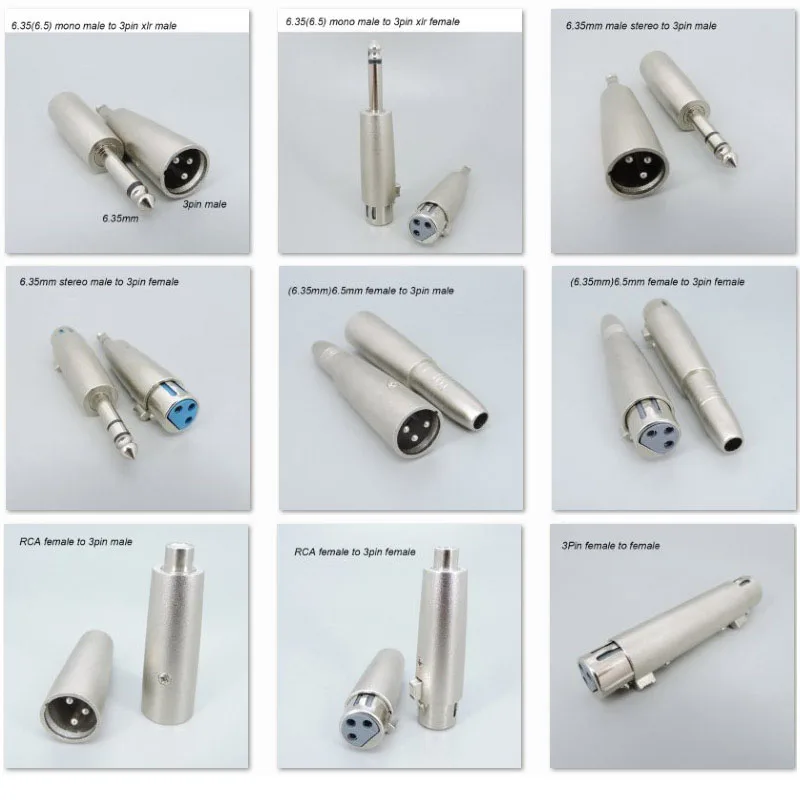 3pin XLR Male female to Microphone 1/4\