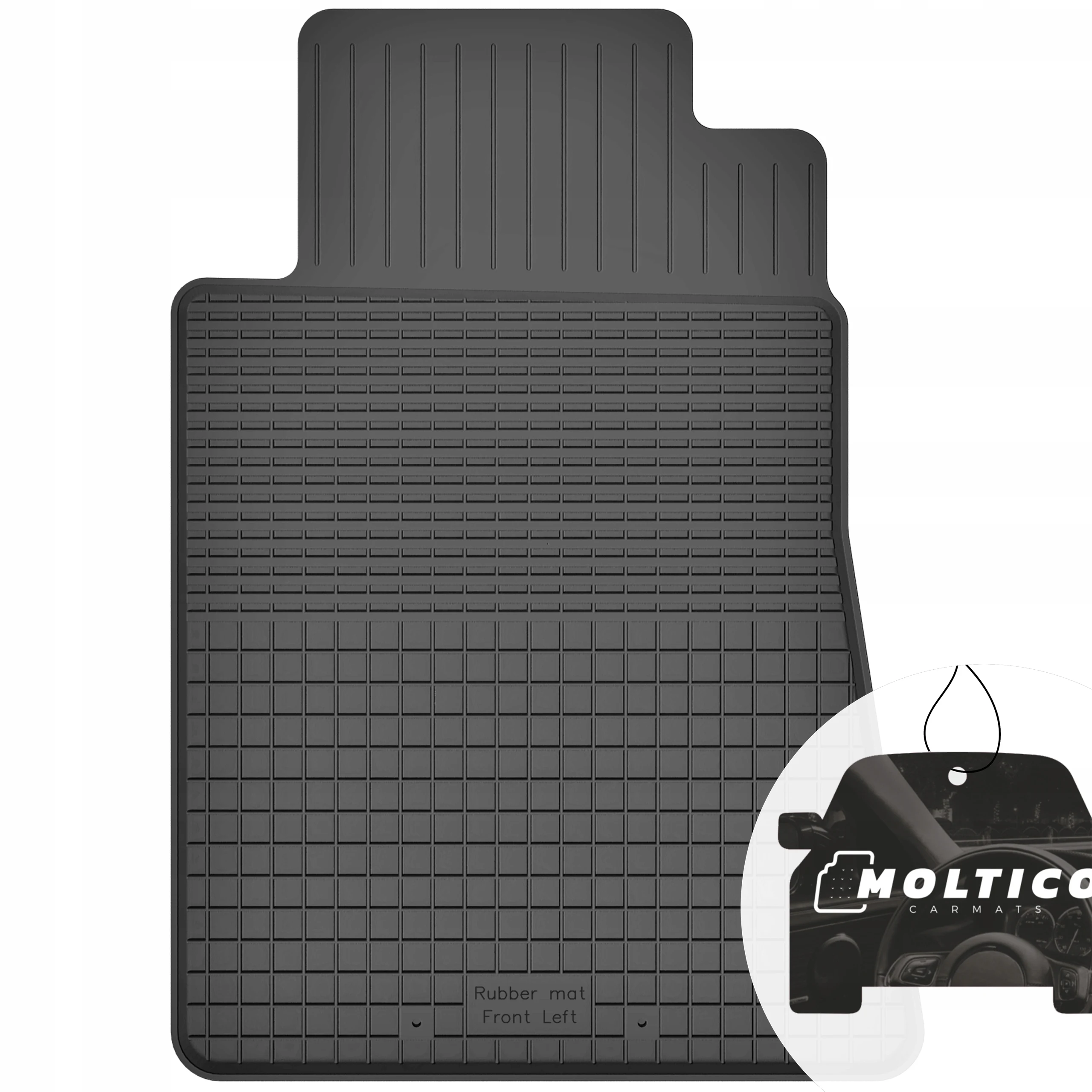 Rubberen vloermat voor de Mercedes C W201 190, modeljaar 1982-1993, inclusief rand.
