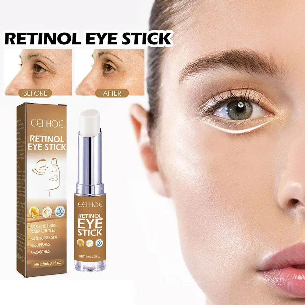 Crema iluminadora de ojos, removedor de Círculos oscuros, hidratante de Retinol, palo de ojos para ojeras e hinchazón, 3ml