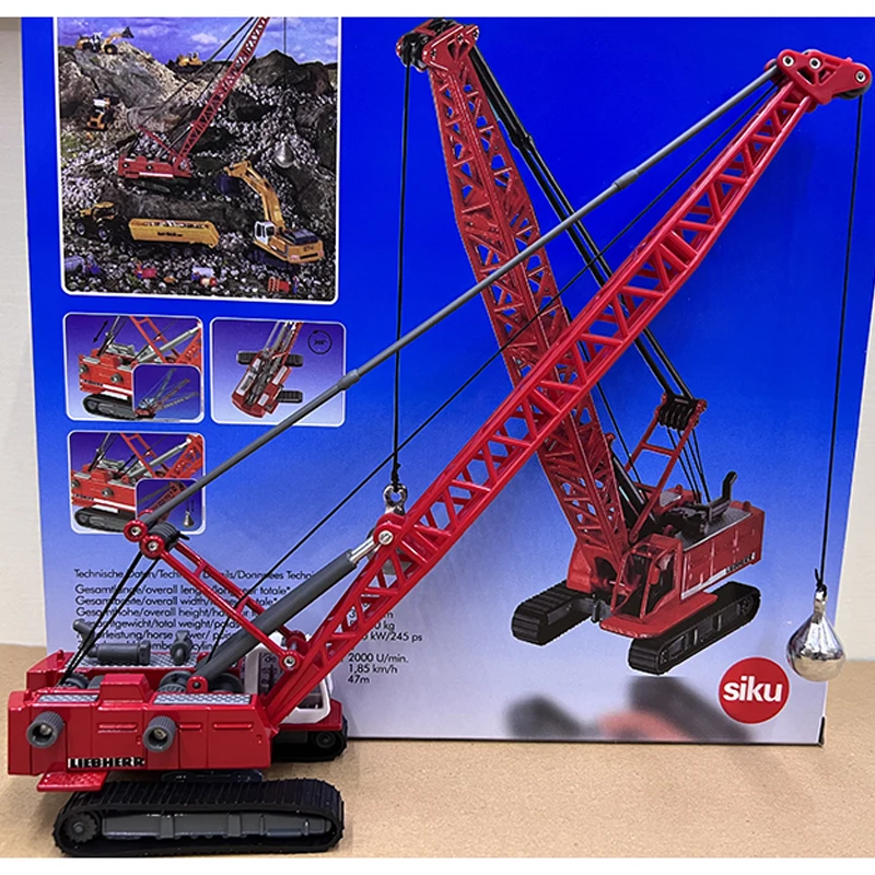 SIKU Diecast Alloy 1:87 Scale Liebherr Crawler Crane Cars Model Adult Toys Classics Souvenir Gifts Ornaments Static Display