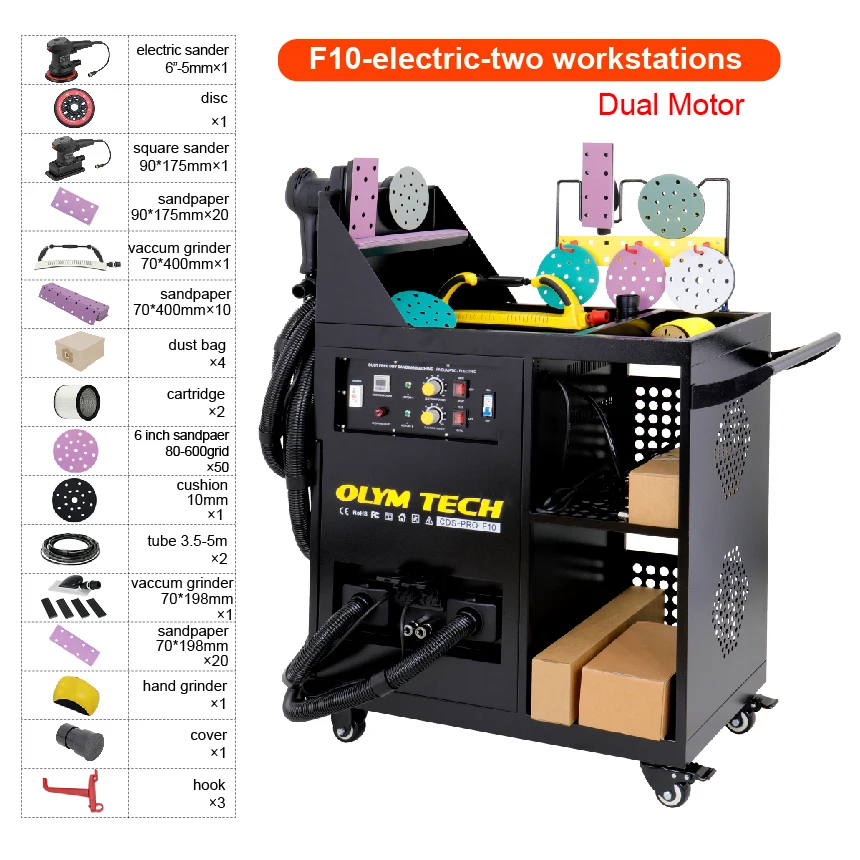 OLYM Mobile Auto Detailing Tools Dust Free Sanding Machine Car Body Repair Equipment Vacuum Car Sanding Machine