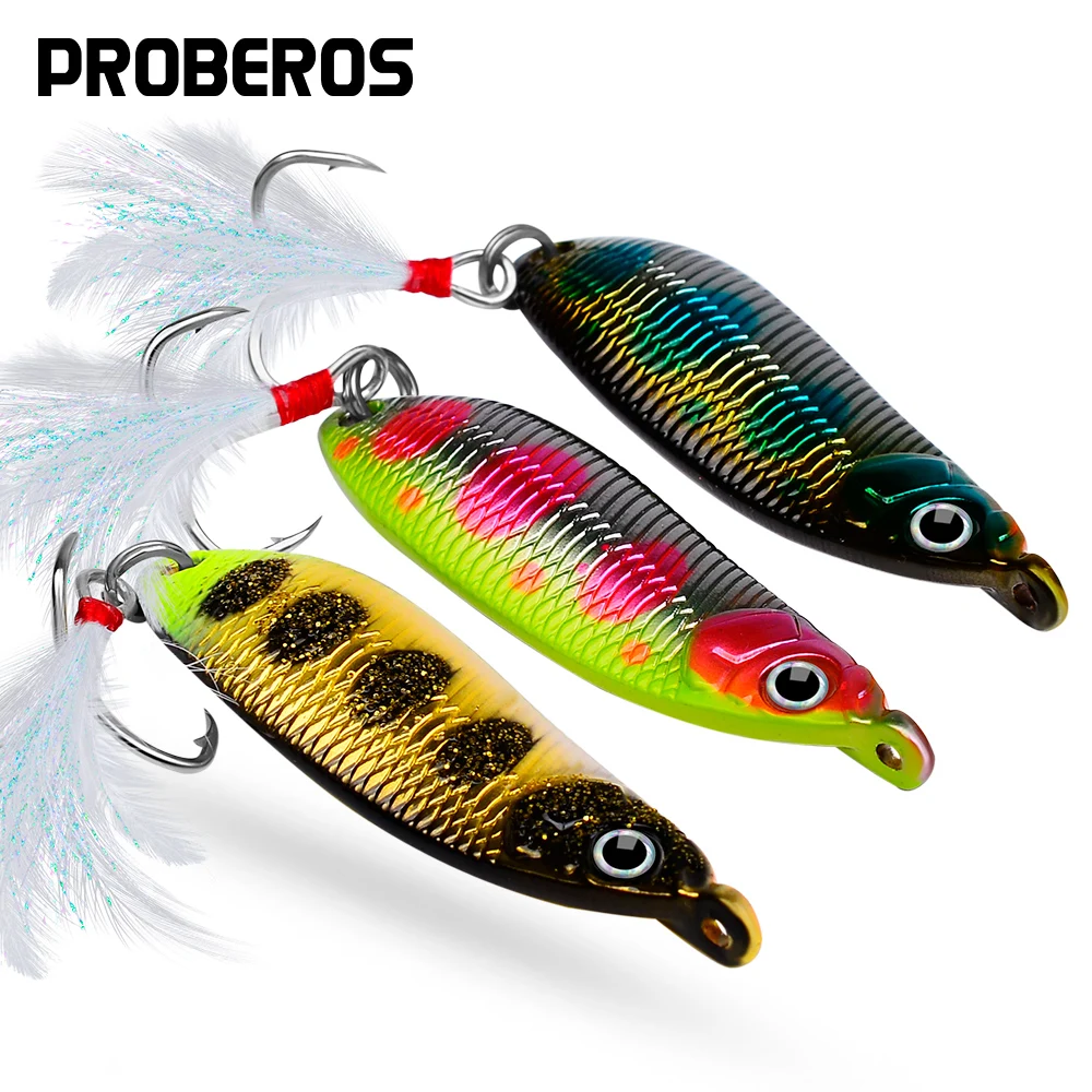 

PROBEROS 3D Eyes Long-casting Spoon Lure Artificial Hard Baits for Bass Perch Pike 2.5g 3.5g 5g 7g 9g Metal Spoon Fishing Lure