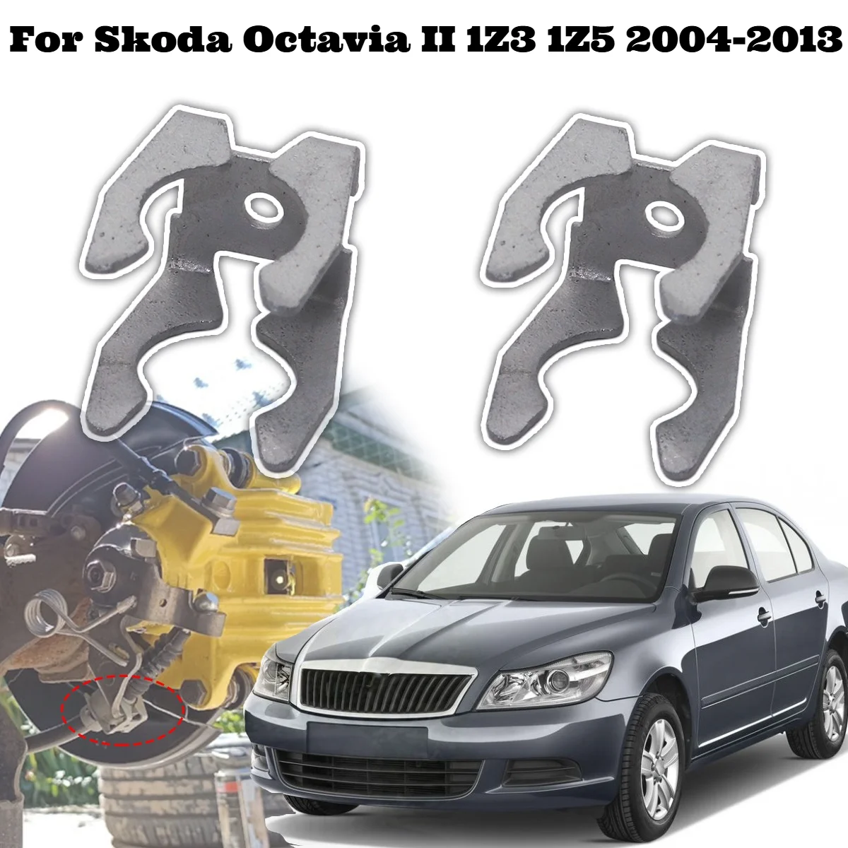 2pcs For Skoda Octavia II 1Z3 / 1Z5 2004-2013 Parking Clip 1H0609747 Securing Rear Disc Brake Cable Retainer Easy Installation