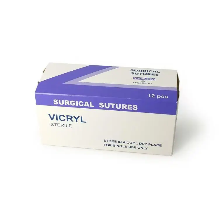 12pcs Absorbable Suture Thread Pet Dog Specific PGA 910 75CM 90CM With Needle 2/0 3/0 4/0 5/0 Teaching Clinic Hospital Exercises