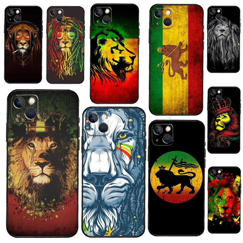 Rasta Lion Reggae Bob Marleys Phone Case For iPhone 13 12 Mini 11 14 15 16 Pro Max Plus X XS Max XR Cover Shell