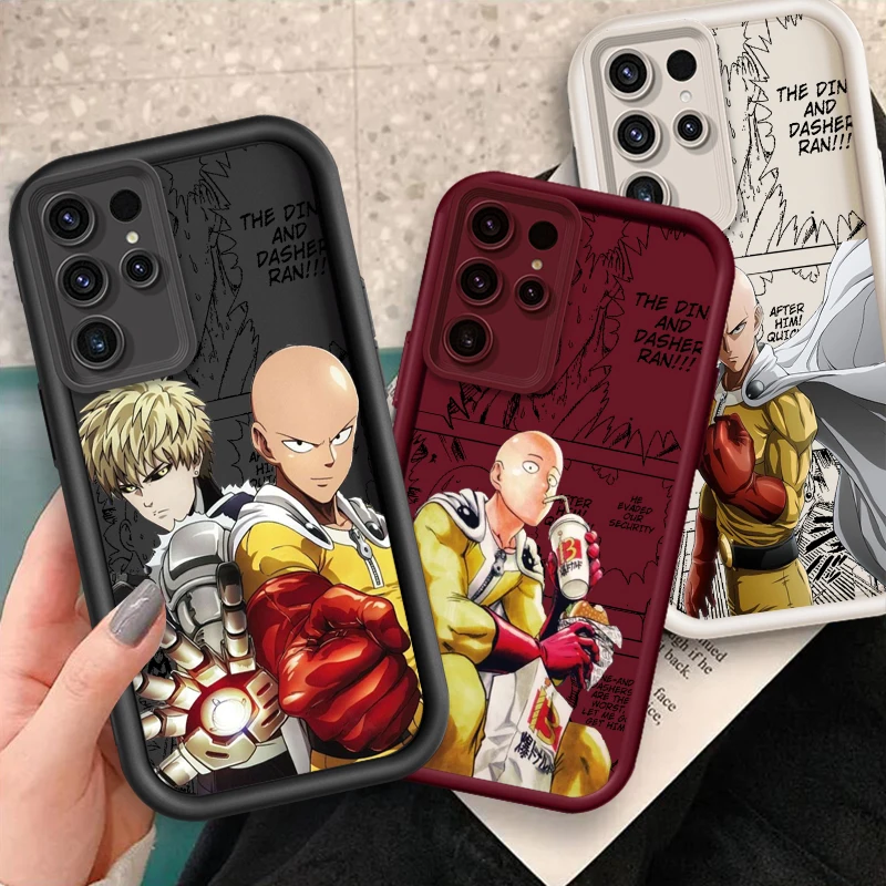 

O-One Punch Mans Anime For Samsung Note 20 S24 S23 S22 S21 S20 Ultra Plus FE A25 A23 A22 A15 A31 5G Eye Ladder Cover Phone Case