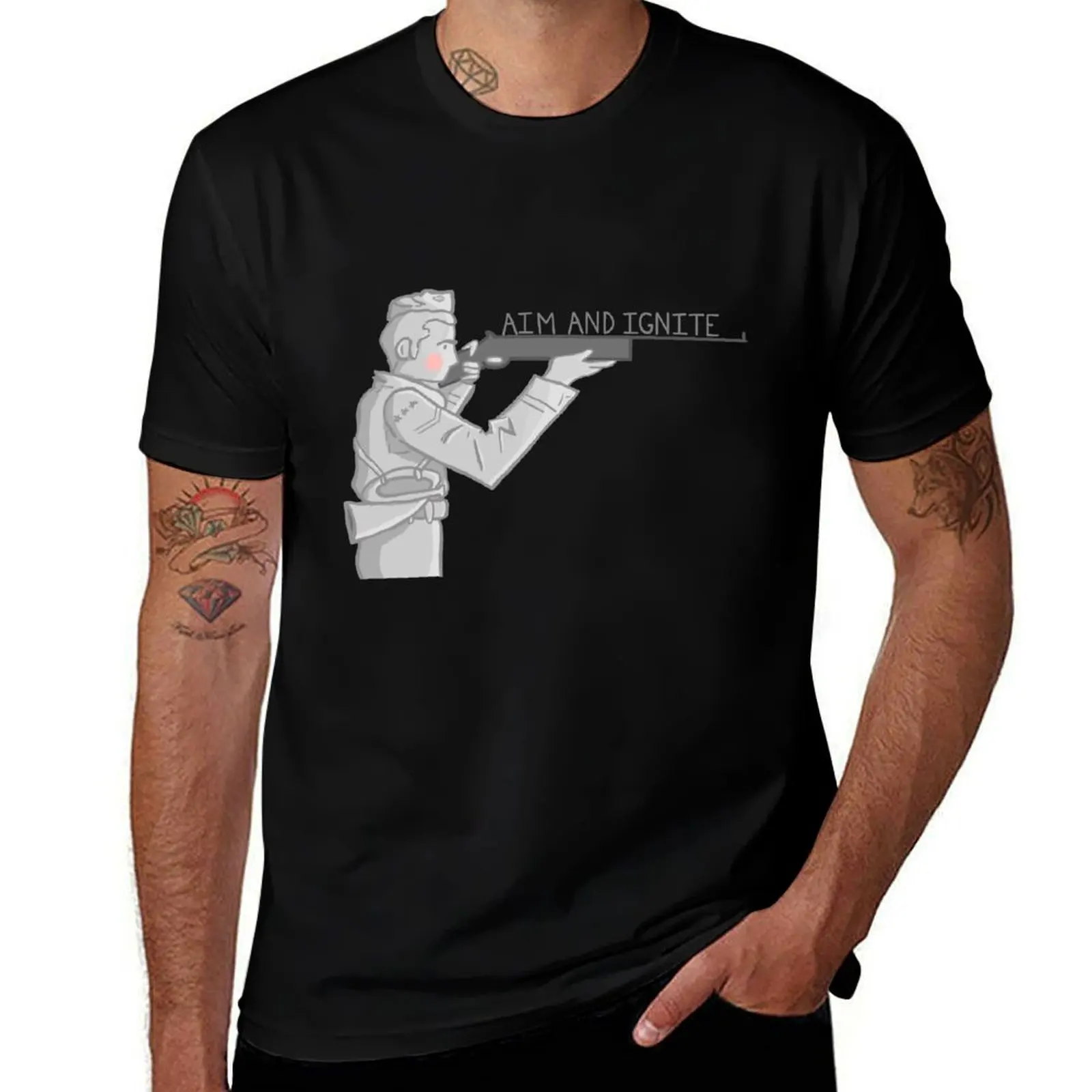 

Aim and Ignite T-Shirt t shirts for man graphic tees cotton tshirt 100% T-Shirt