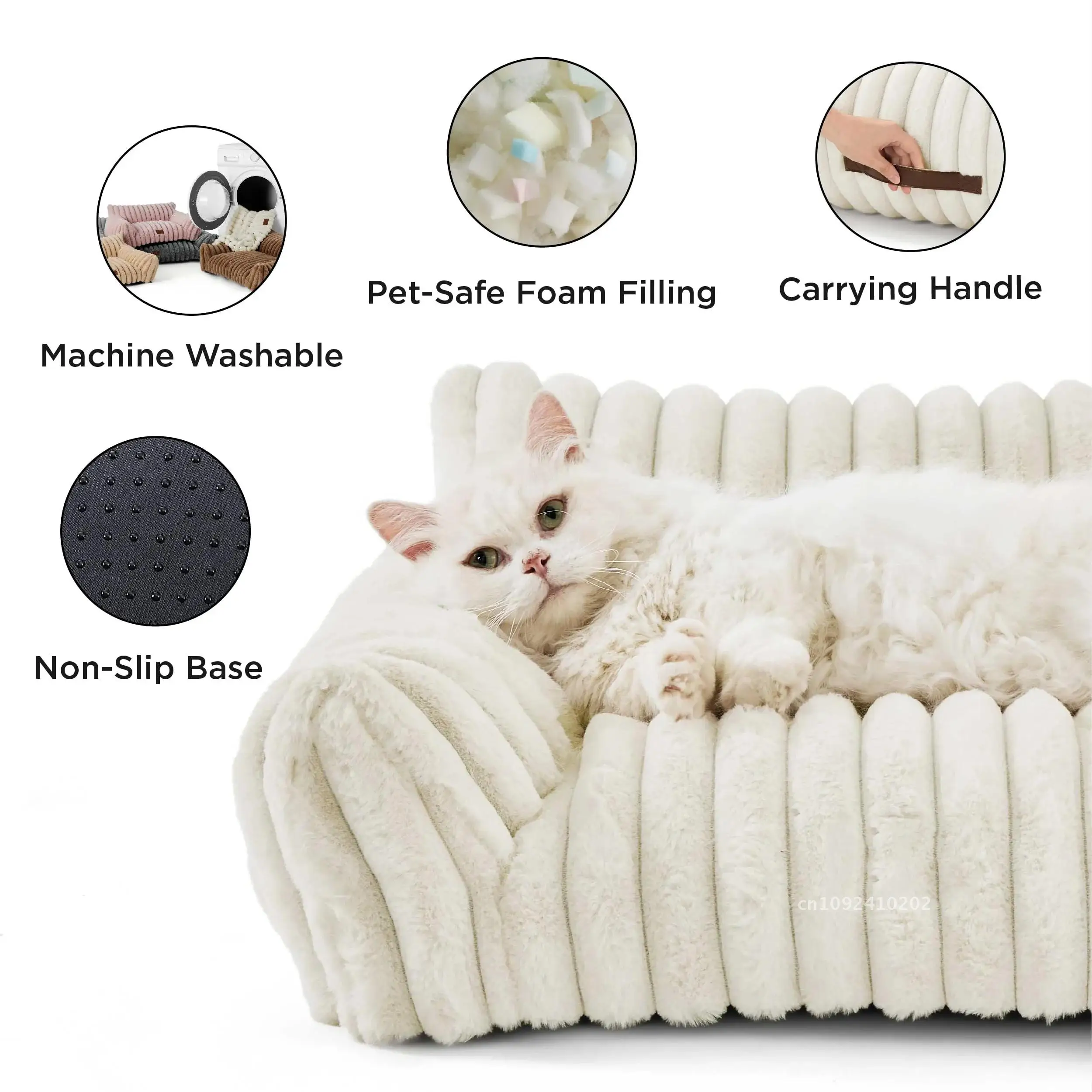 

Luxury Comfortable Bed for A Small Dog Detachable Lamp Velvet Sofa Puppy Couch Sleeping Warm Mat Fluffy Accessories Cat Pet Core