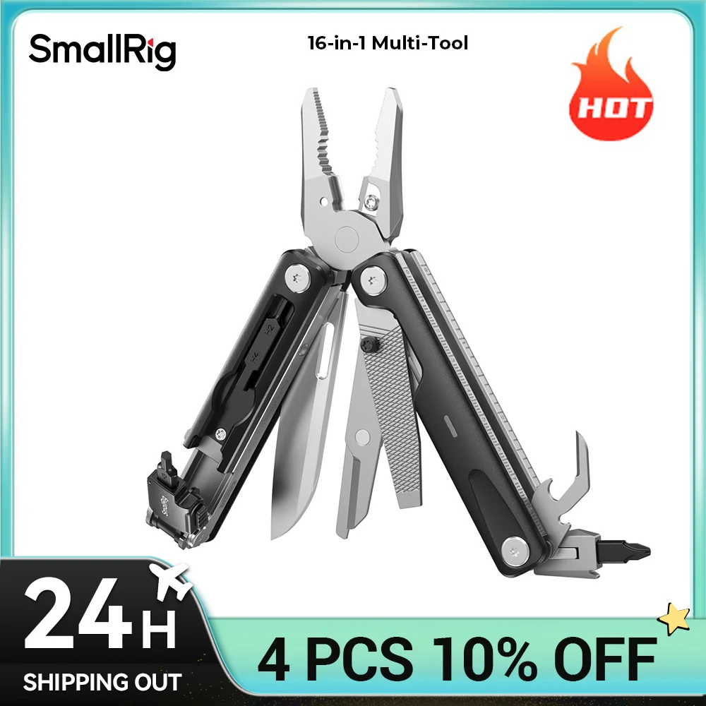 Kit multiutensile pieghevole SmallRig 16 in 1 con lima per coltelli e custodia per chiavi Strumenti di sicurezza compatti 5294