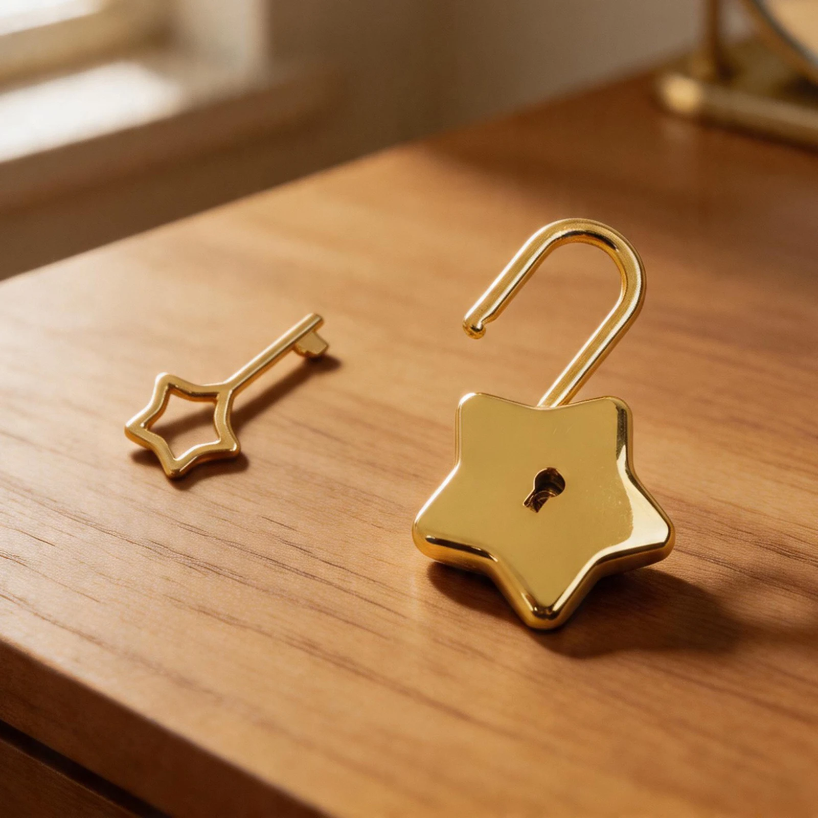 Decorative Padlock Star Padlock Compact Size Zinc Alloy Material Matching Keys Home Decor Element DIY Project Accessory