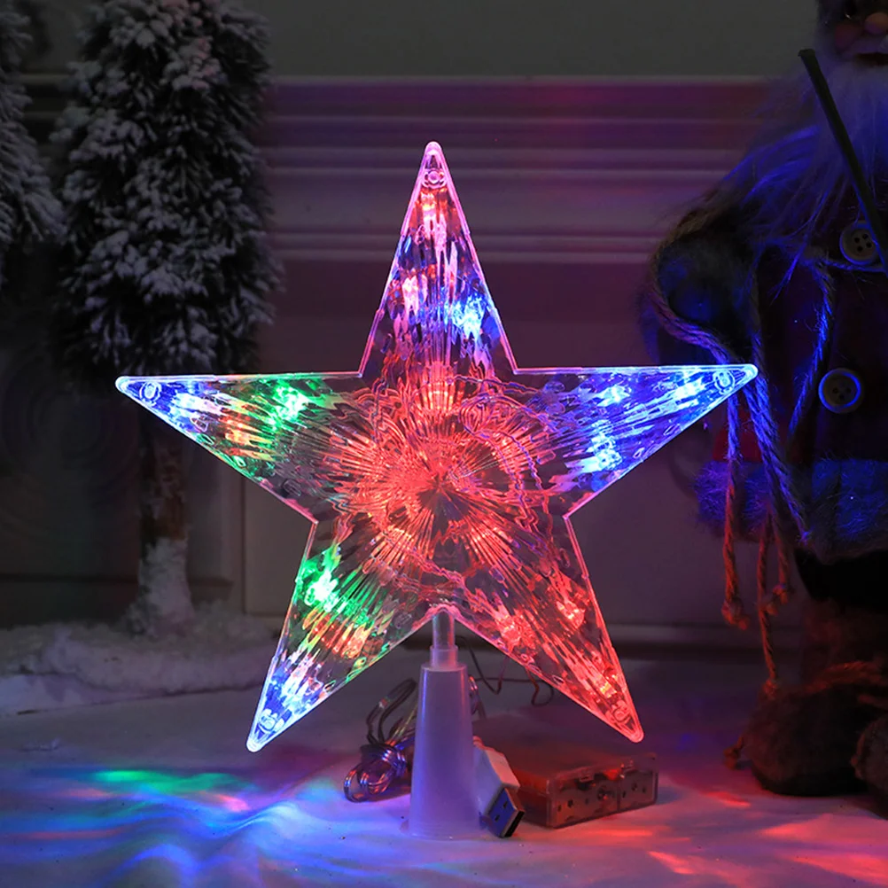 Topper na choinkę Pentagram na choinkę Materiały świąteczne Dekoracja Plastikowy ornament USB