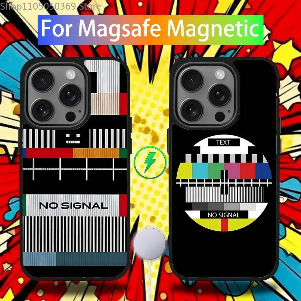 

No Signal TV Phone Case For iPhone 17,16,15,14,13,12,11,Pro,Max,Plus,Mini,SE4,E Magnetic Magsafe Wireless Charging